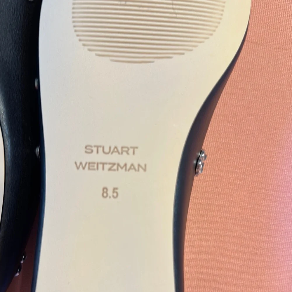 New Stuart Weitzman  Leather Black Rhinestone Embellished Flats. Size 8.… - Picture 8 of 9